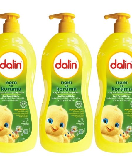Dalin Bebek Saç & Vücut Şampuanı 700ML Nem ve Koruma Avakado Özlü (Pompalı) (3 Lü Set)