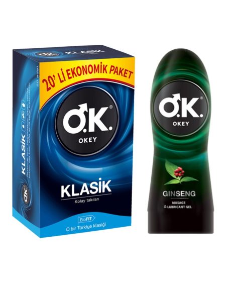 Okey Klasik 20'li ve Ginseng + Masaj Jeli 200 ml