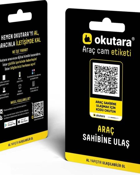 Okutara Araç Cam Etiketi(Qr Kimlik) - Kurumsal Toplu Paket (10 Adet)