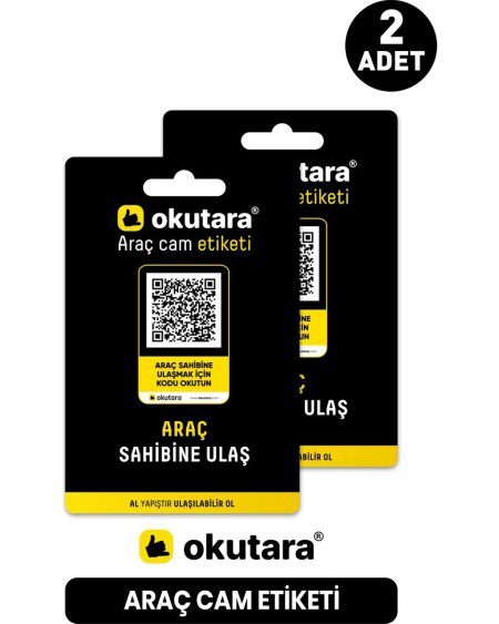 Okutara Araç Otomobil Araba Cam Etiketi Numaratör (Qr Kimlik) 2'li