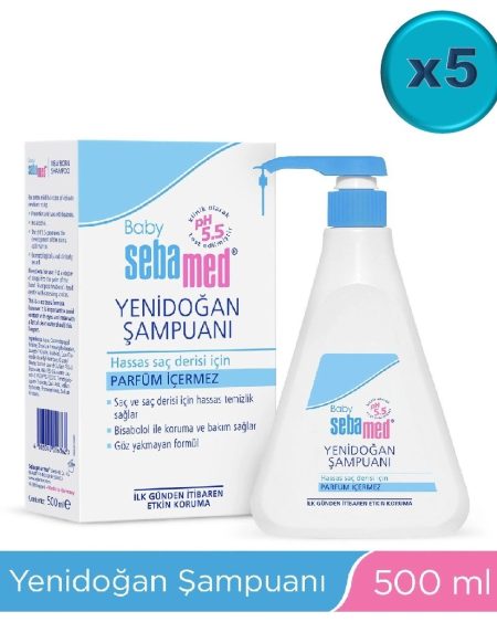 Sebamed Bebek Şampuanı 500ML Pompalı (Yenidoğanlar Için) (5 Li Set)