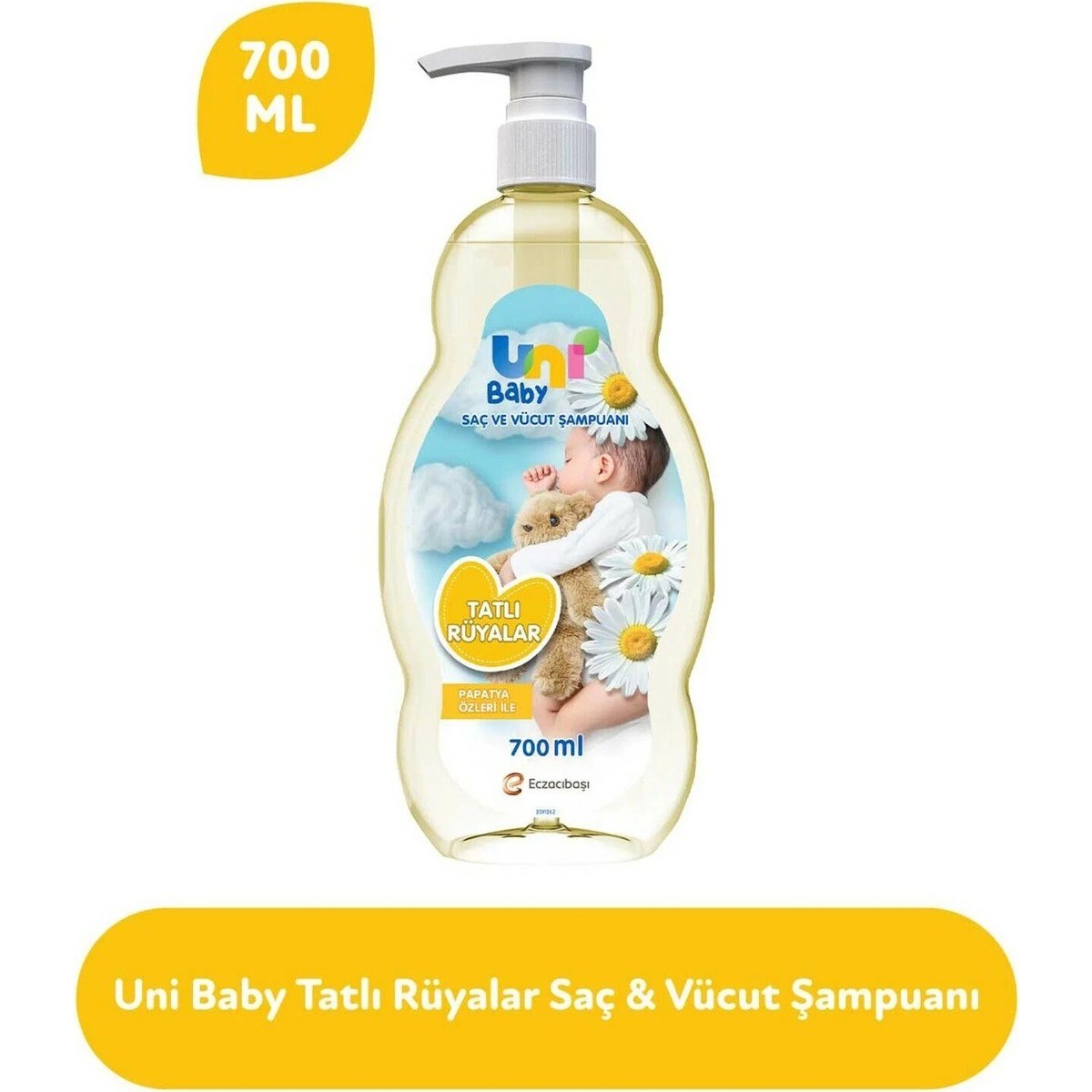 Uni Baby Bebek Şampuanı 700ML Tatlı Rüyalar (Pompalı) (4 Lü Set) - Görsel 2