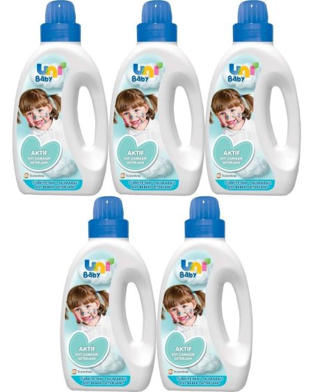Uni Baby Sıvı Çamaşır Deterjanı 1500ML Aktif (Mavi) (5 Li Set)