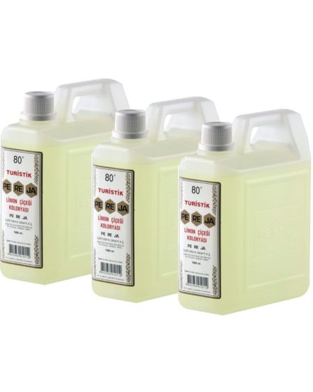 80° Limon Çiçeği Kolonyası 1 Litre 3'lü Set