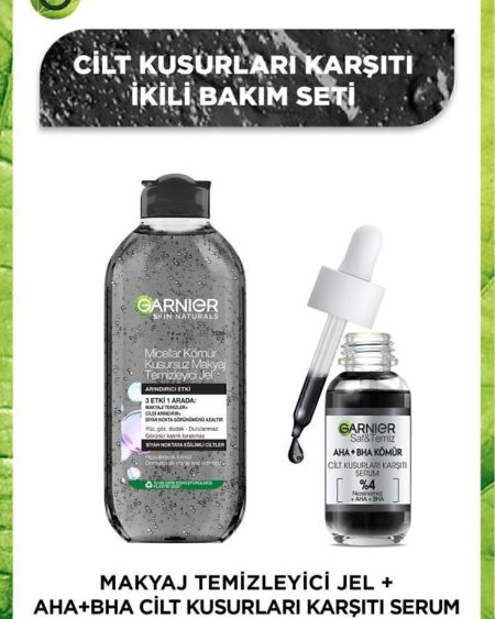 Aha+bha Cilt Kusurları Karşıtı Serum 30 Ml & Micellar Kömür Kusursuz Makyaj Temizleyici Jel 400 Ml