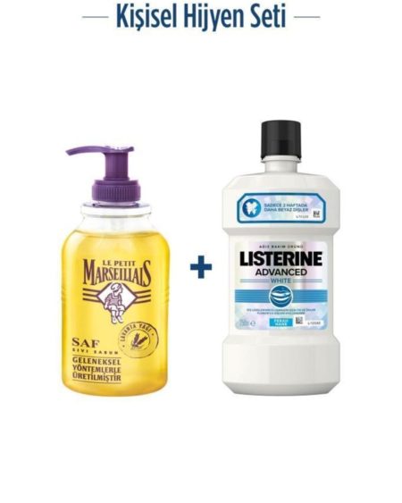 Listerine Advanced White 250 Ml + Lavanta Sıvı Sabun 300 Ml Hijyen Seti