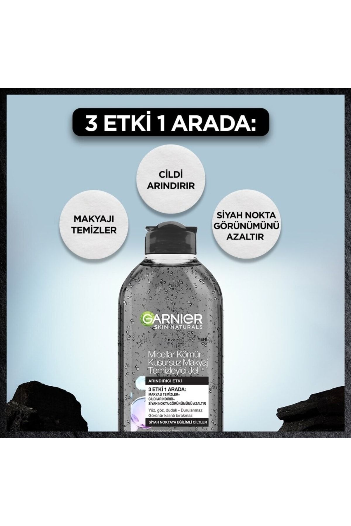 Micellar Kömür Kusursuz Makyaj Temizleyici Jel 400 ml 1 Adet - Görsel 3