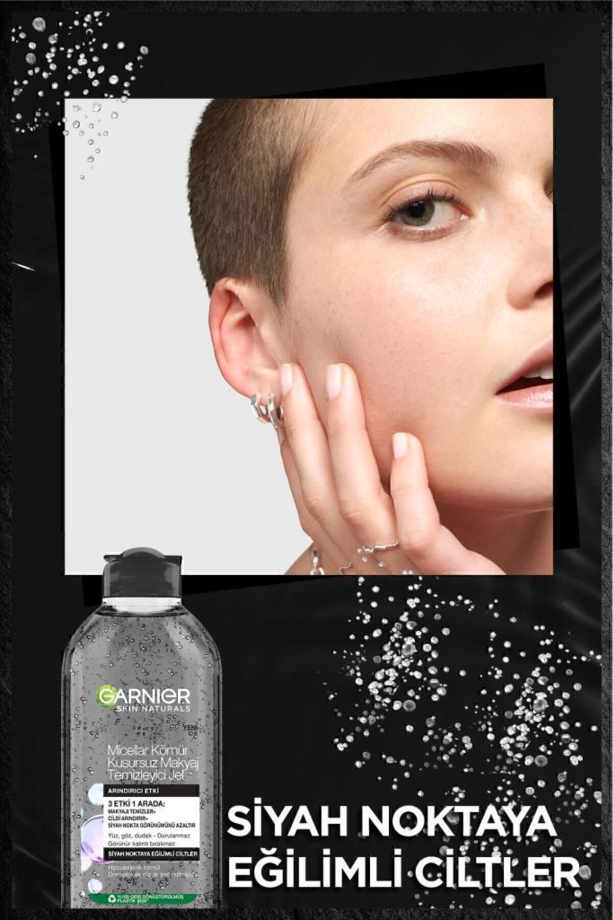 Micellar Kömür Kusursuz Makyaj Temizleyici Jel 400 ml - Görsel 3