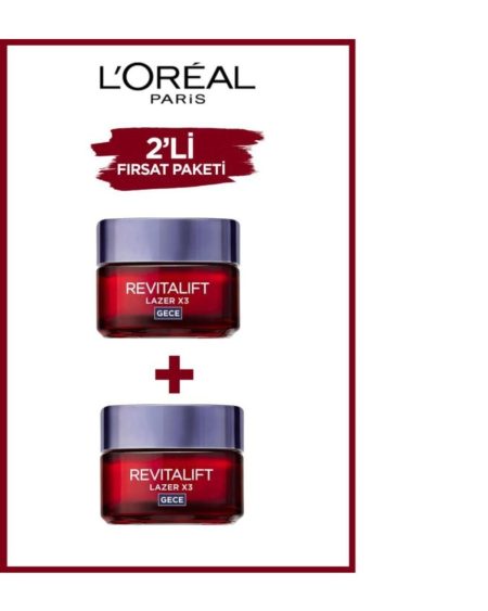 Revitalift Lazer X3 Ailesi Gece Kremi 50 Ml + 50 Ml 2 Adet