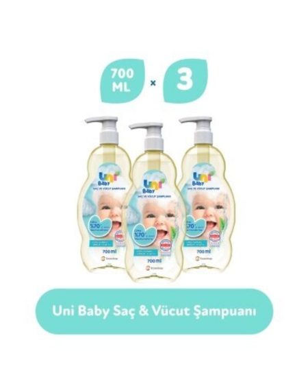 Saç ve Vücut Şampuanı 700 ml 3'lü Set
