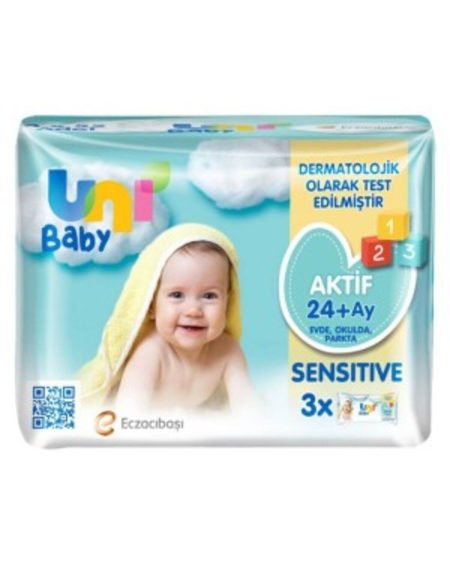 ( 2 ADET ) Uni Baby Aktif Sensitive Islak Havlu 3x52'li