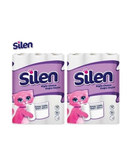 24 Rulo Kağıt Havlu ( 2 Paket 12 Li )