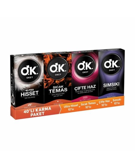 4lü Karma Paket 40 Adet Okey Prezervatif