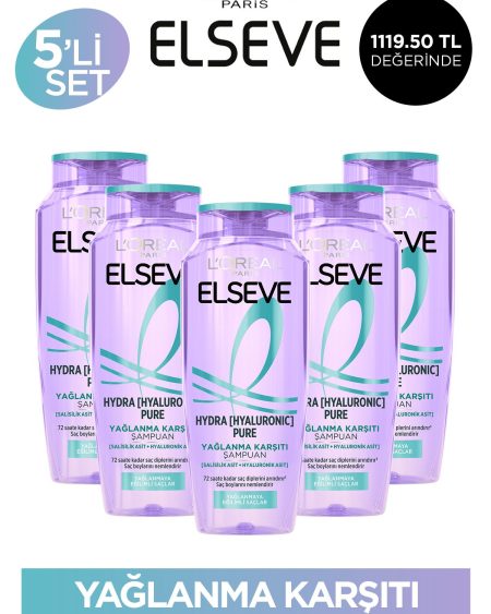 5'li Elseve Hydra [hyaluronic] Pure Salisilik Asit Içeren Yağlanma Karşıtı Arındırıcı Şampuan 300ml