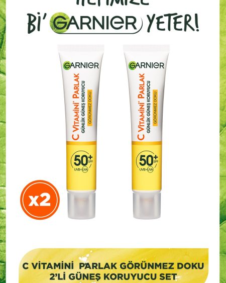 C Vitamini Parlak 2'li Güneş Koruyucu Set Görünmez Doku