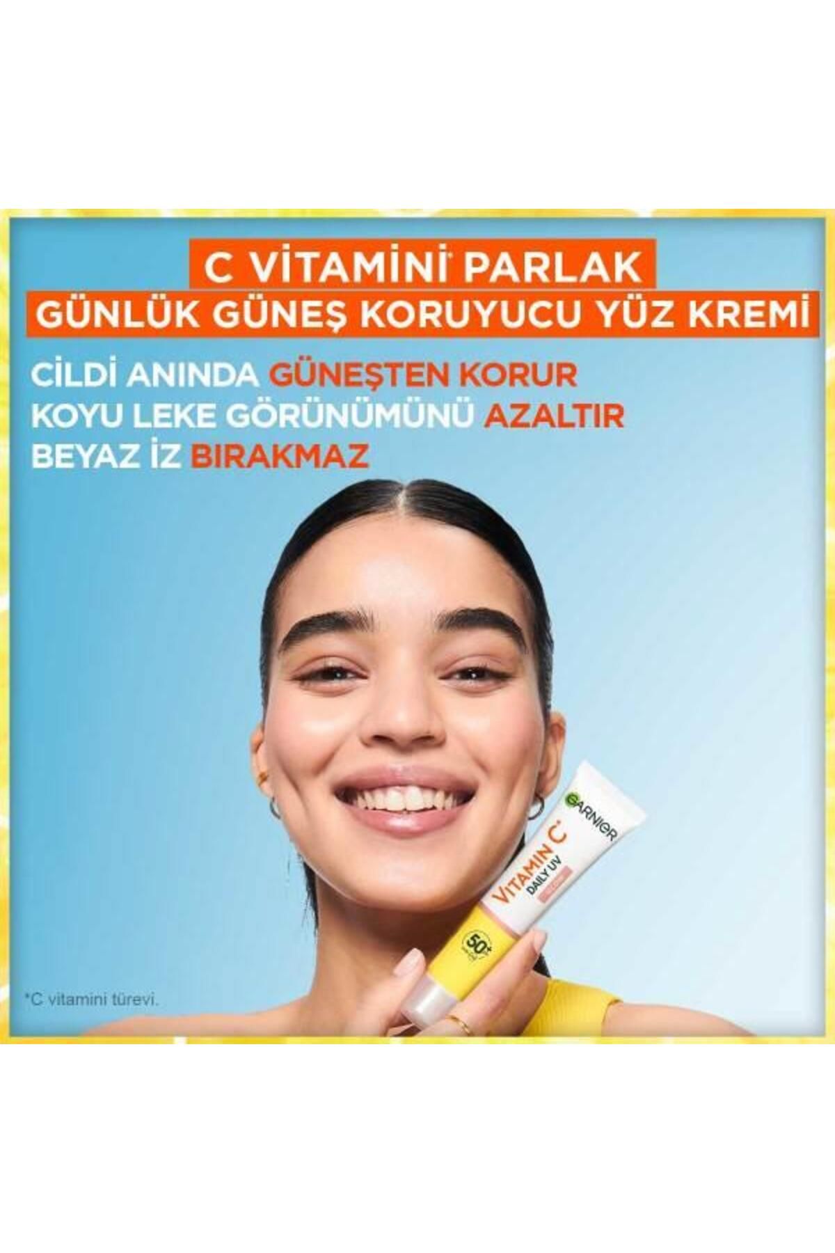 C Vitamini Parlak Günlük Uv Korumalı Güneş Yüz Kremi Görünmez Doku Spf50 40ml - Görsel 3