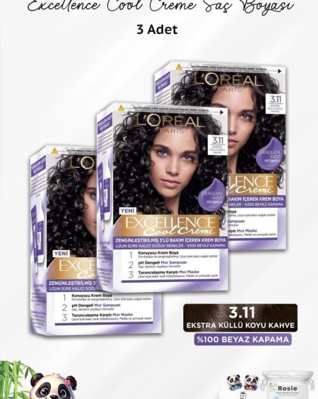 Excellence Cool Creme Saç Boyası 3.11 Ekstra Küllü Koyu Kahve
