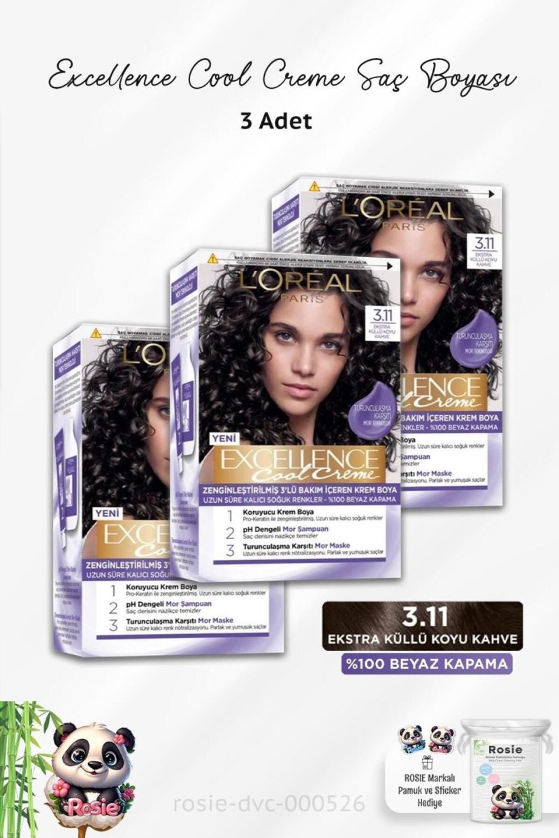 Excellence Cool Creme Saç Boyası 3.11 Ekstra Küllü Koyu Kahve