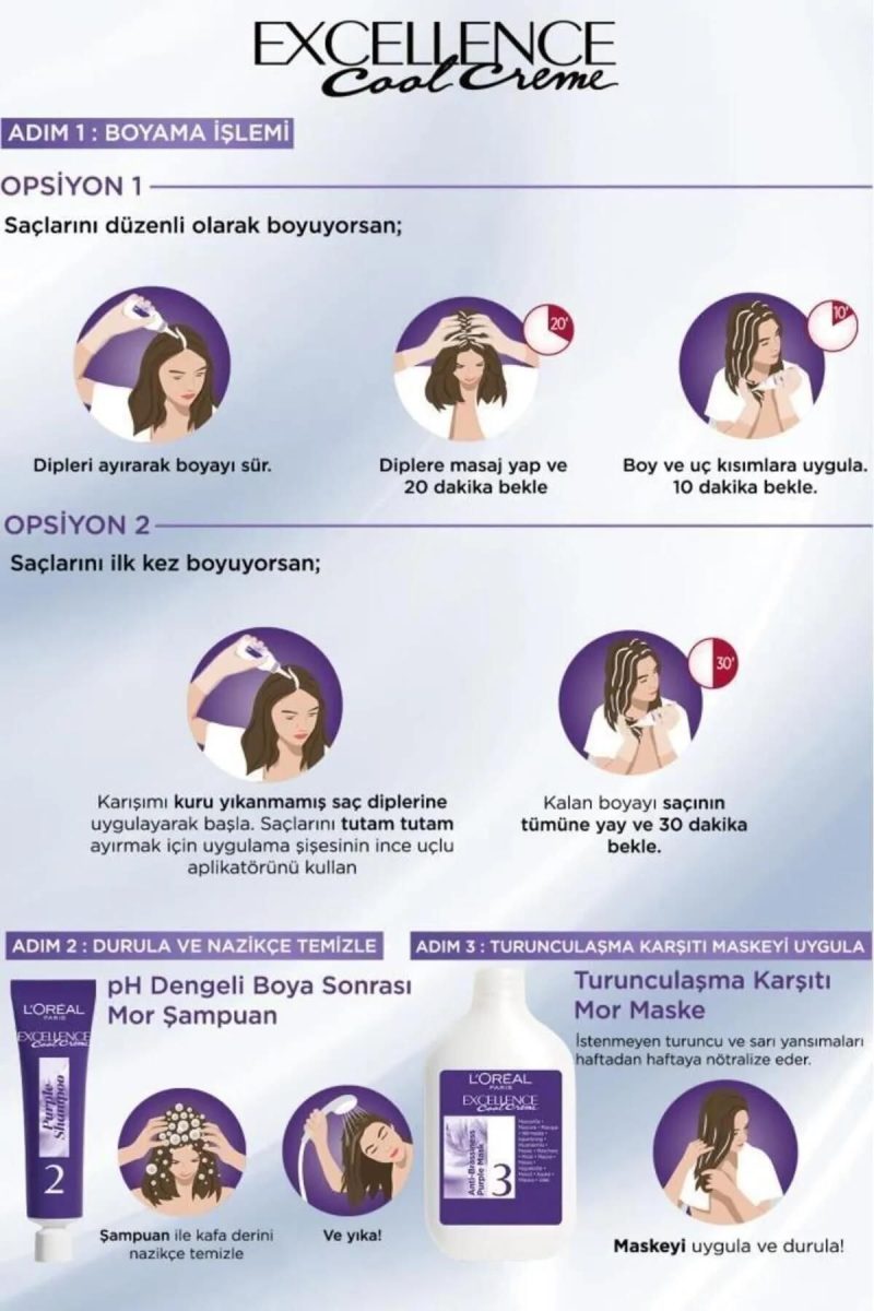 Excellence Cool Creme Saç Boyası 3.11 Ekstra Küllü Koyu Kahve - Görsel 3