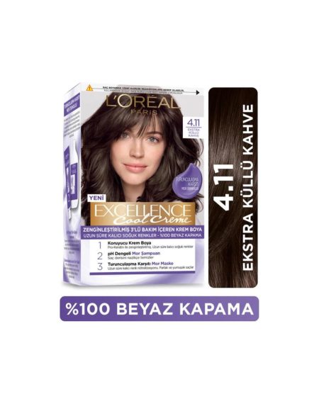 Excellence Cool Creme Saç Boyası – 4.11 Ekstra Küllü Kahve