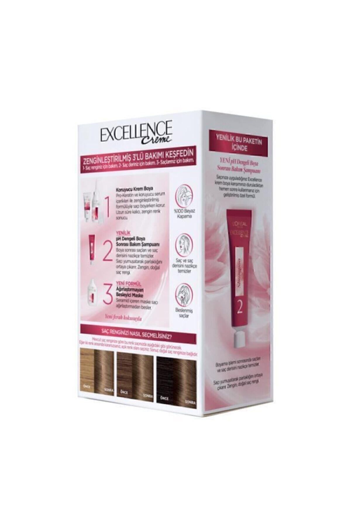 Excellence Creme Saç Boyası 6.1 Küllü Açık Kahve 2'li Set - Görsel 4