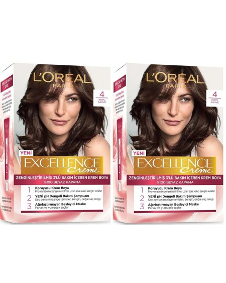 Excellence Saç Boyası 4 Koyu Kahve 2'li Set