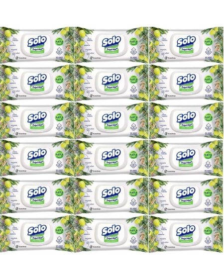 Islak Havlu Mendil 50 Yaprak Limon & Biberiye (18 Lİ SET) (6PK*3) 900 Yaprak