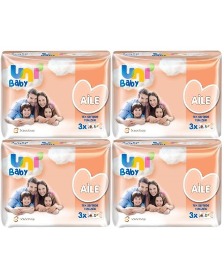 Islak Havlu Mendil Aile 52 Yaprak (12 Li Set) 624 Yaprak (4PK*3)