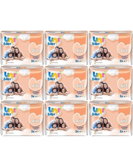 Islak Havlu Mendil Aile 52 Yaprak (27 Li Set) 1404 Yaprak (9PK*3)