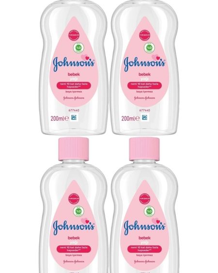 Johnsons Baby Bebek Yağı 200ML Nemlendirici (Pembe) (4 Lü Set)
