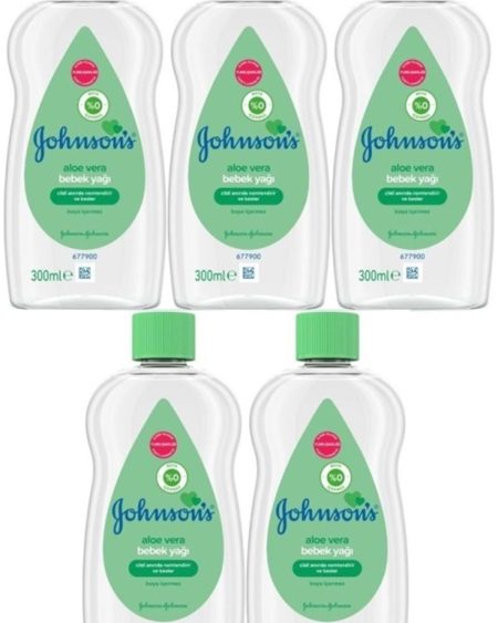 Johnsons Baby Bebek Yağı 300ML Aleo Vera (5 Li Set)
