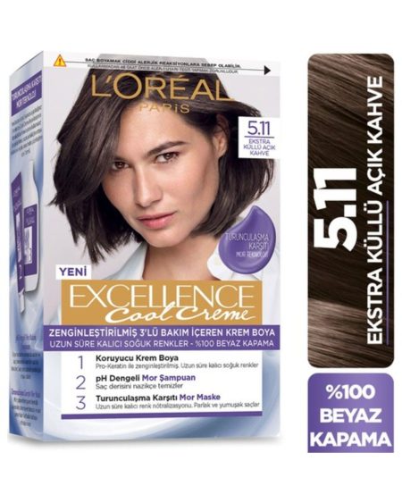 L’oréal Paris Excellence Cool Creme Saç Boyası – 5.11 Ekstra Küllü Açık Kahve