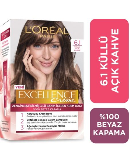 L'oréal Paris Excellence Creme Saç Boyası 6.1 Küllü Açık Kahve