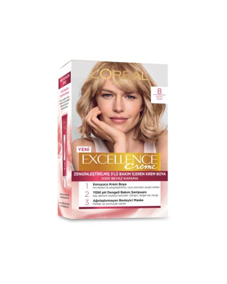 Loreal Excellence Saç Boyası 8 Koyu Sarı