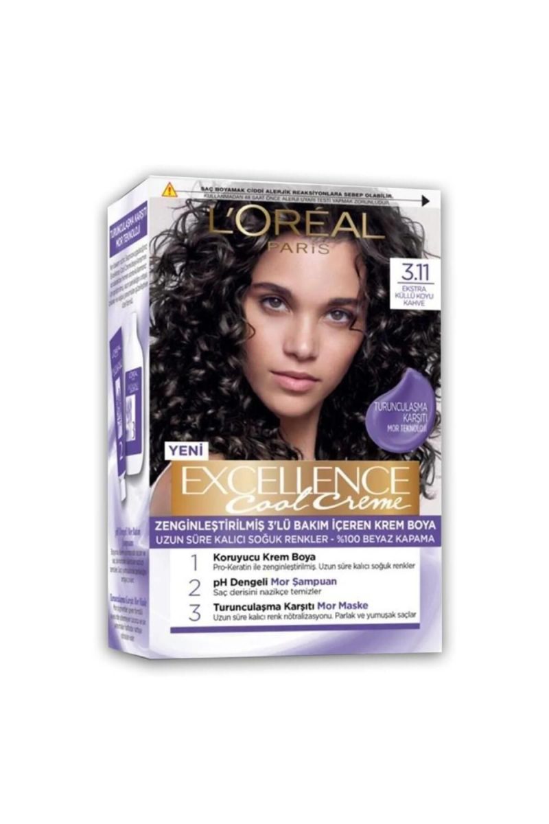 Loreal Paris Excellence Cool Creme Saç Boyası 3.11 Ekstra Küllü Koyu Kahve