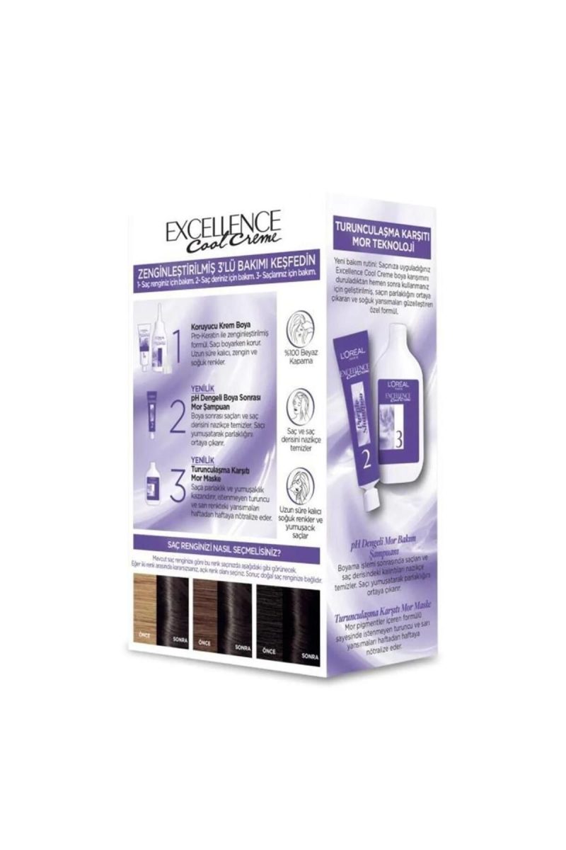 Loreal Paris Excellence Cool Creme Saç Boyası 3.11 Ekstra Küllü Koyu Kahve - Görsel 2