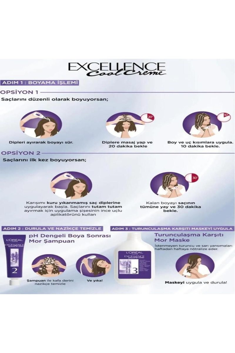Loreal Paris Excellence Cool Creme Saç Boyası 3.11 Ekstra Küllü Koyu Kahve - Görsel 4