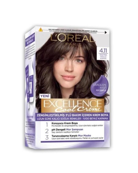 Loreal Paris Excellence Cool Creme Saç Boyası 4.11 Ekstra Küllü Kahve