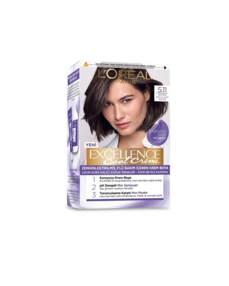 Loreal Paris Excellence Cool Creme Saç Boyası 5.11 Ekstra Küllü Açık Kahve