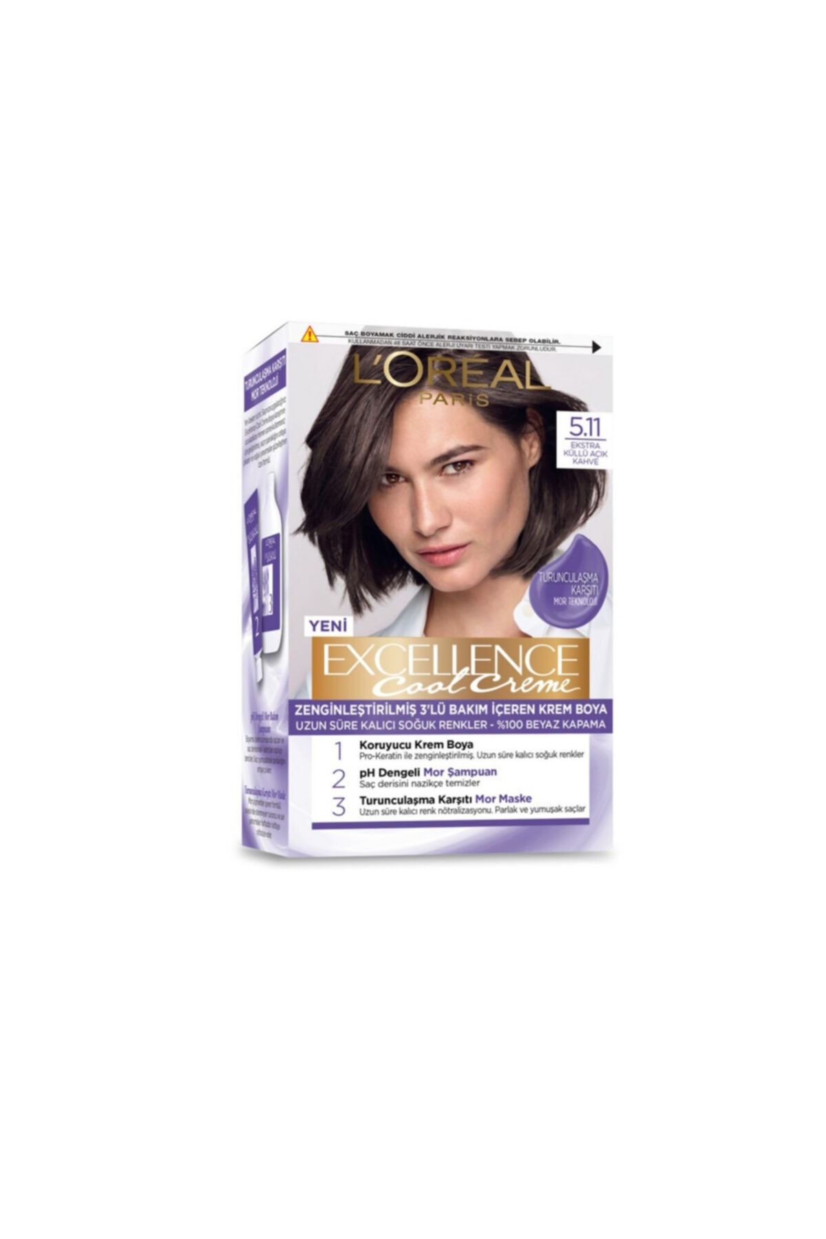 Loreal Paris Excellence Cool Creme Saç Boyası 5.11 Ekstra Küllü Açık Kahve
