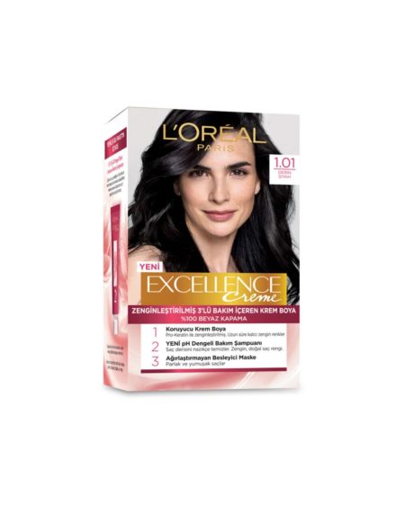 Loreal Paris Excellence Creme Saç Boyası - 1.01 Derin Siyah