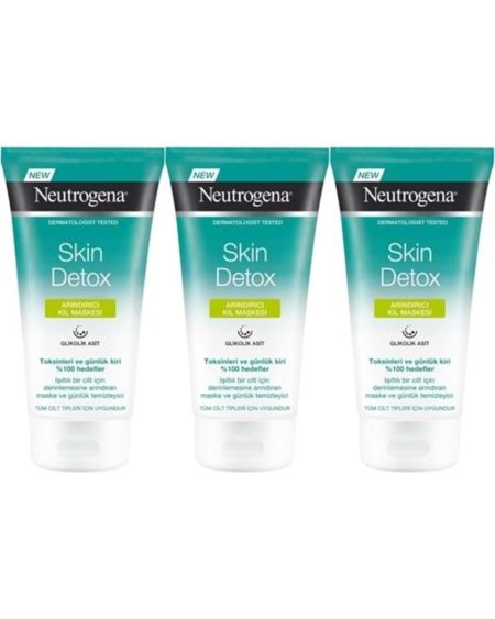 ( LTD ) Neutrogena Skin Detox Arındırıcı Kil Maskesi 150ML (3 Lü Set) ( TEKLİDİR )