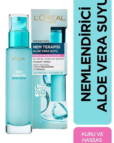 Nem Terapisi Aloe Vera Suyu Kuru Ve Hassas Ciltler Su Bazlı Günlük Bakım 70 Ml