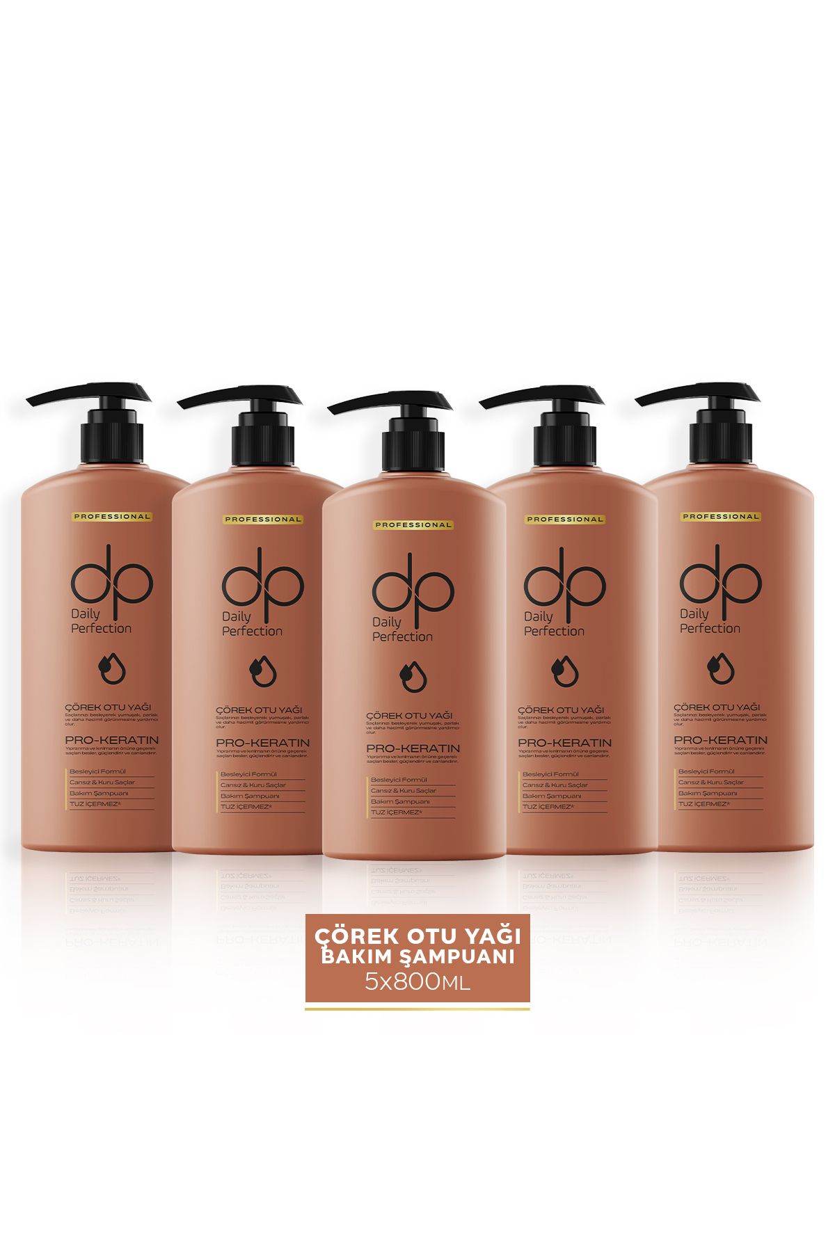 Şampuan Çörek Otu Yağı 800 ml X 5 Adet