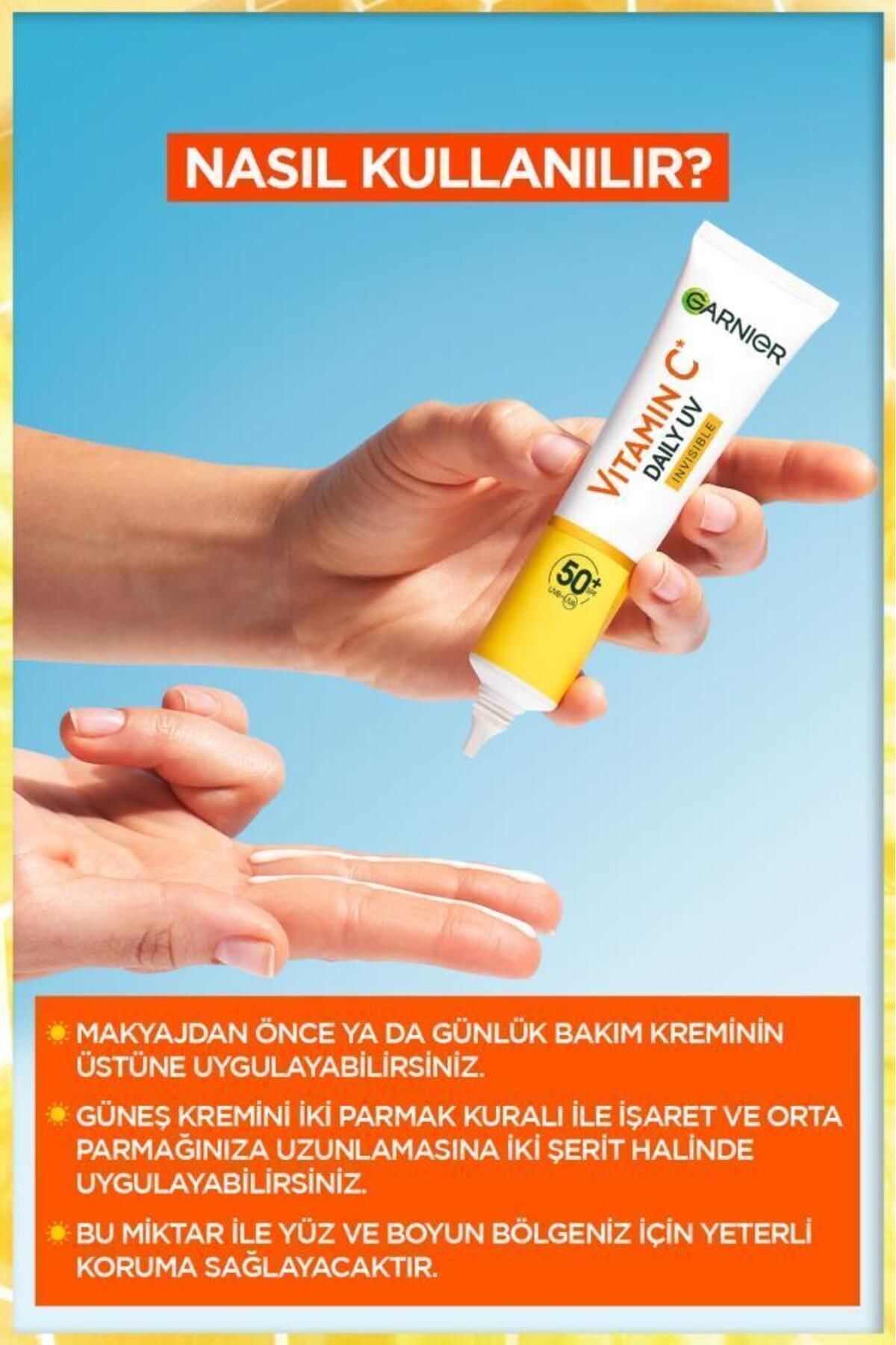 VİTAMİN C DAİLY SUNSCREEN FLUİD FACE CREAM INVİSİBLE TEXTURE SPF50 40ML KeyOn2812 - Görsel 6