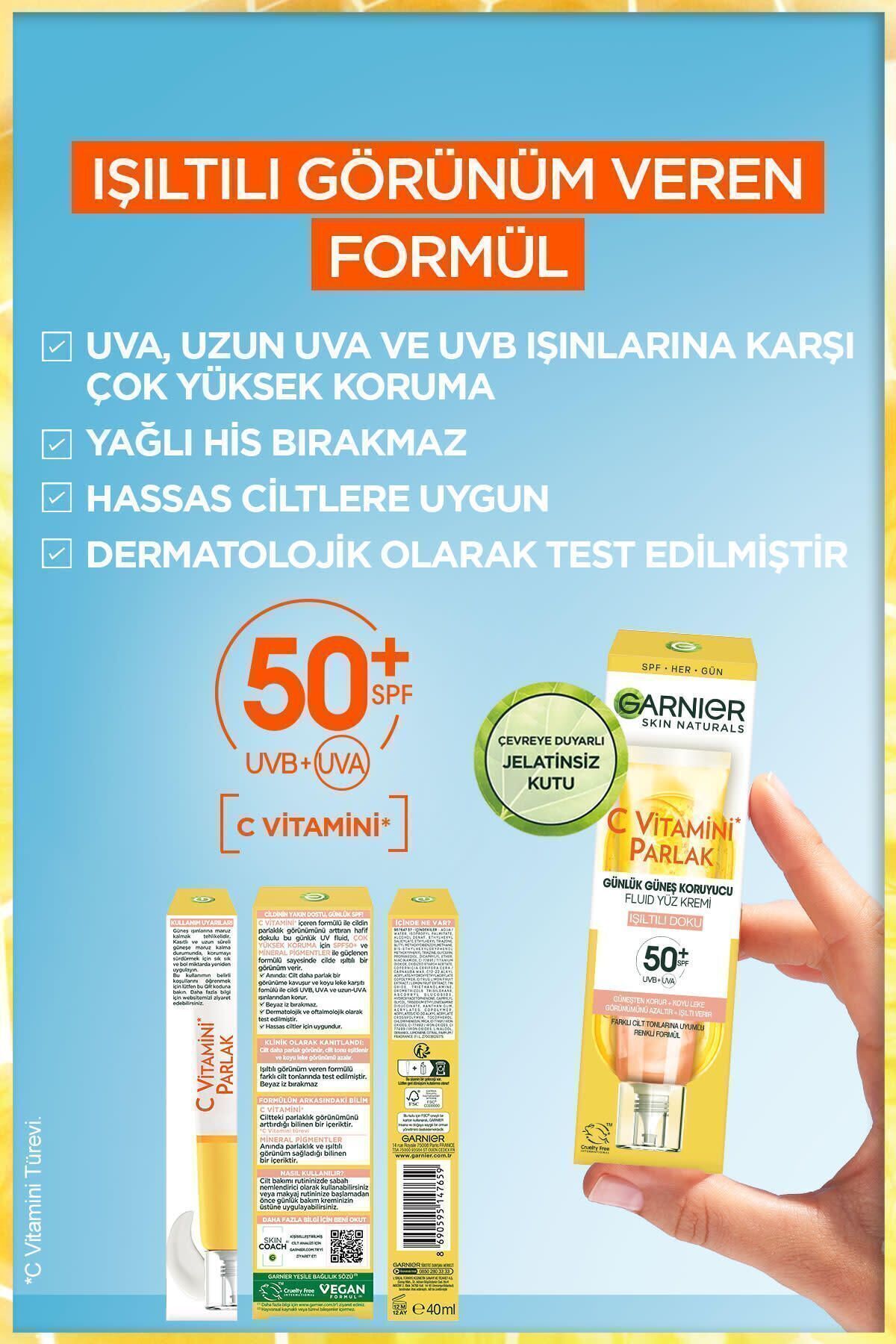 Yağlanma Yapmayan Nemlendirici Koruyucu Yüz Güneş Kremi SPF50 40ML KEYO255 - Görsel 5