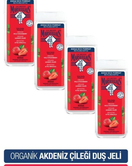 Akdeniz Çileği Banyo Ve Duş Jeli Avantajlı Paket 650 ml X4