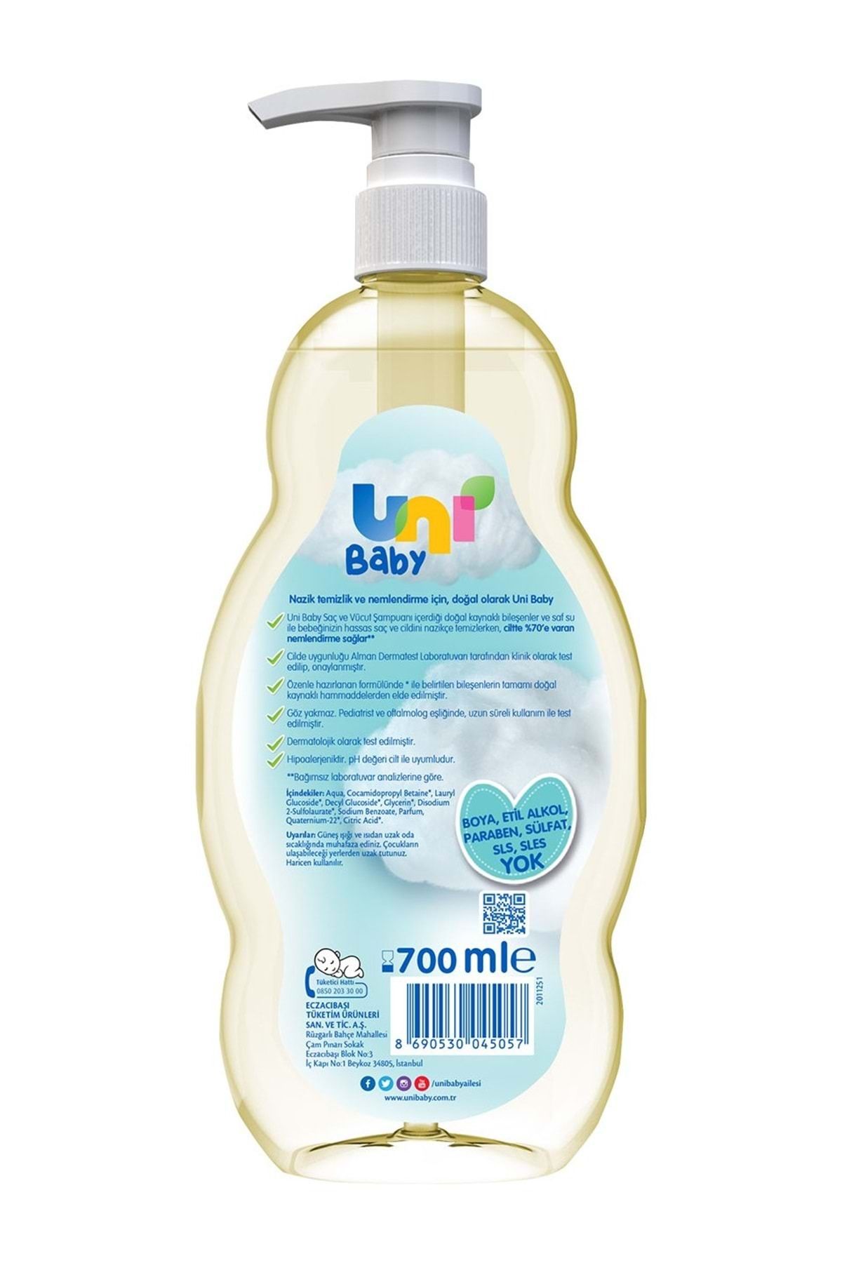 Bebek Saç Ve Vücut Şampuanı 700ml Klasik (POMPALI) (9 LU SET) - Görsel 6