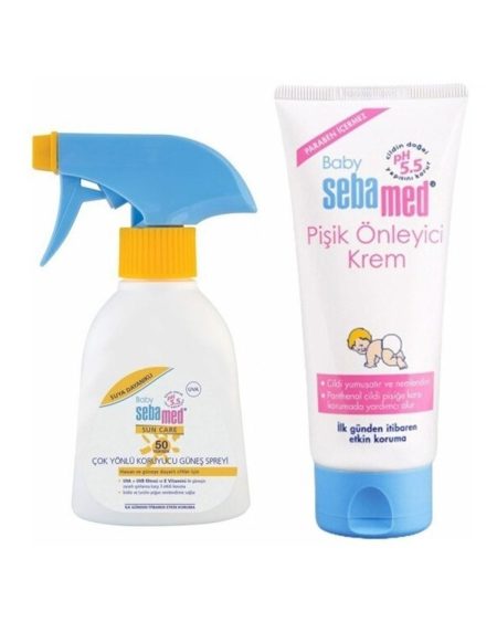 Bebekler Için Güneş Spreyi Spf 50 200 ml Bebe Bez Bölgesi Bakım Kremi 50 ml