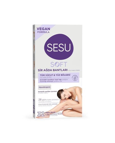 Soft Tüm Vücut & Yüz Bölgesi Sir Ağda Bantları 32 Adet